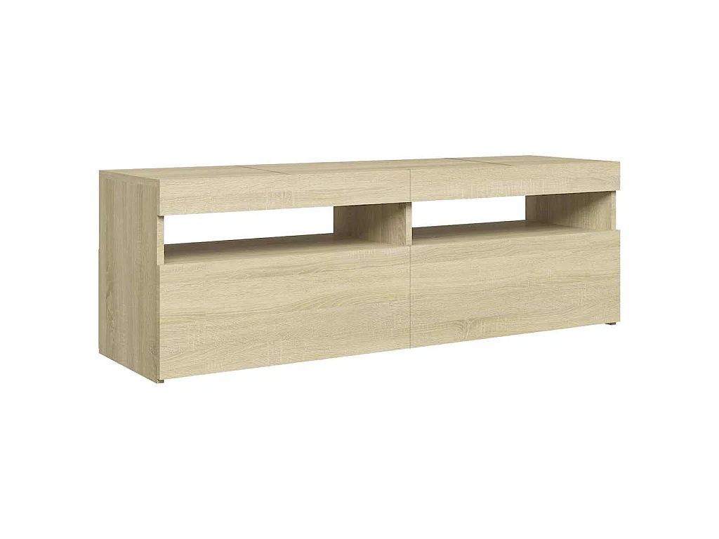 Meuble TV avec lumières LED chêne sonoma 120x35x40 cm