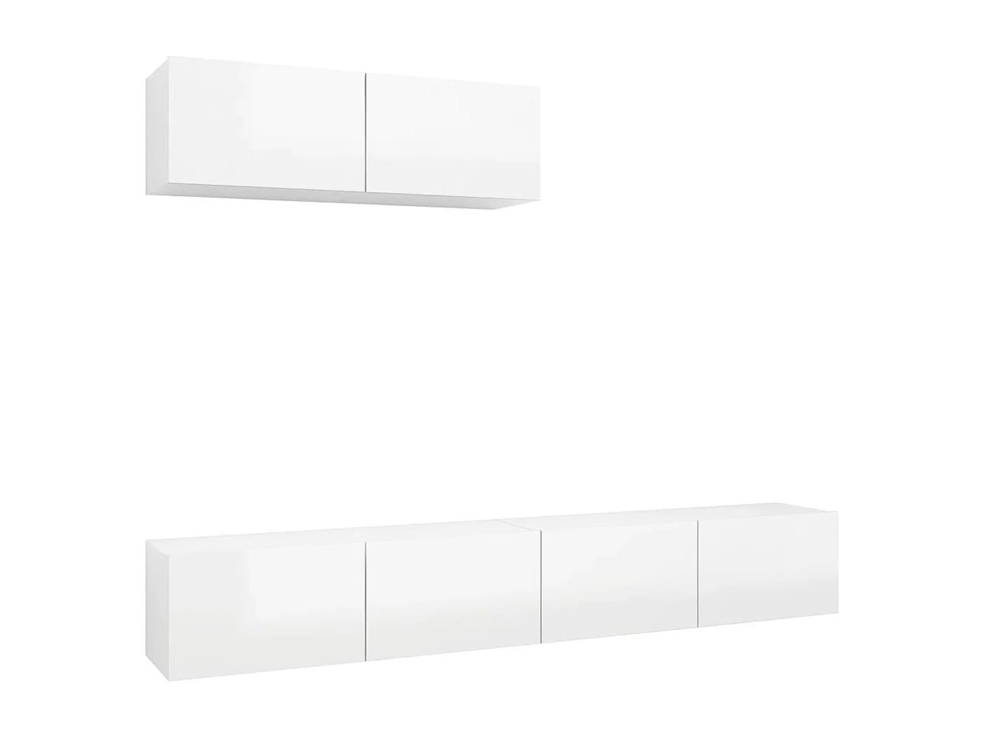Meubles TV 3 pcs Blanc brillant Bois d'ingénierie