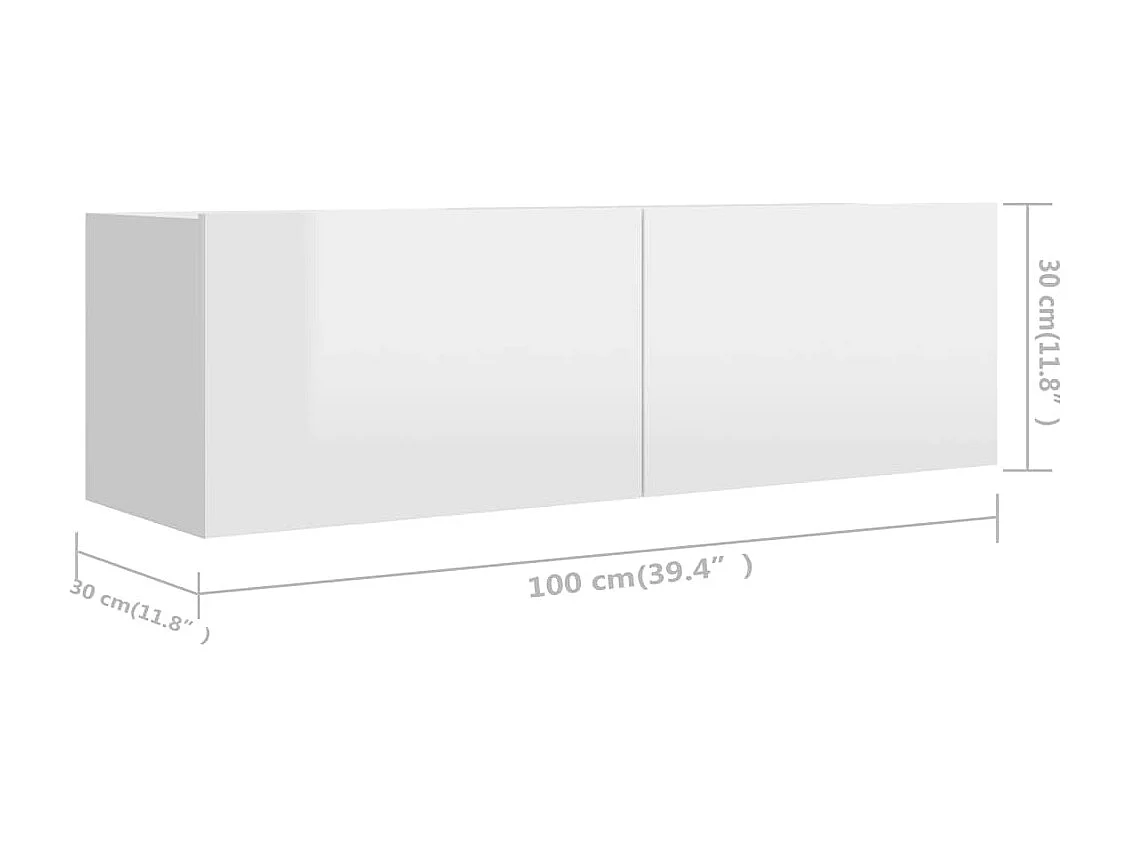 Meubles TV 3 pcs Blanc brillant Bois d'ingénierie