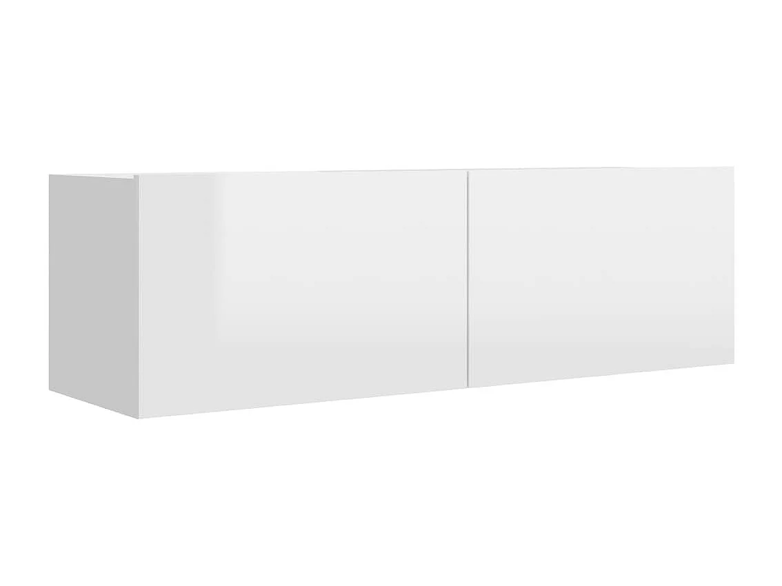 Meubles TV 3 pcs Blanc brillant Bois d'ingénierie