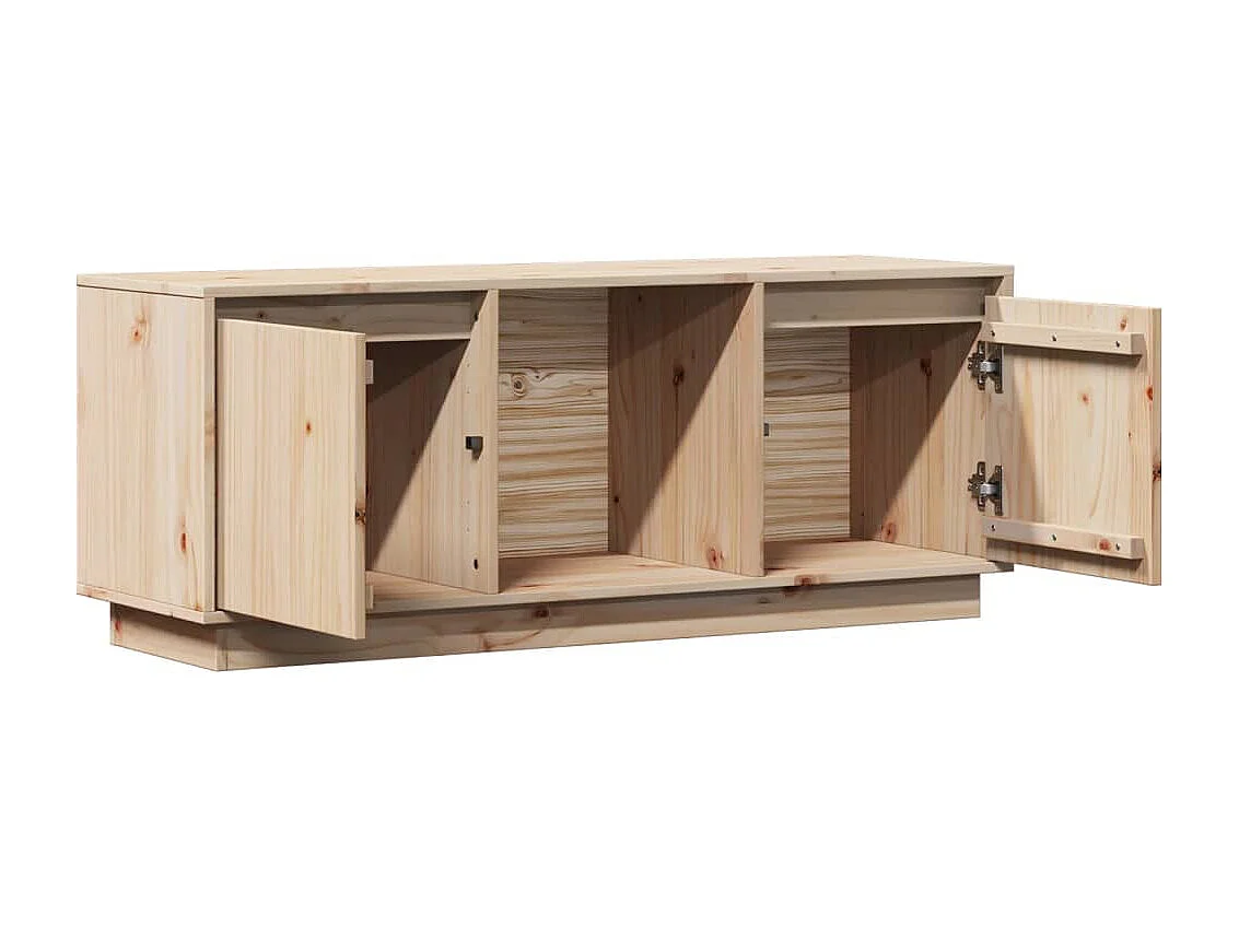 TV-Schrank 110,5x35x44 cm Massivholz Kiefer