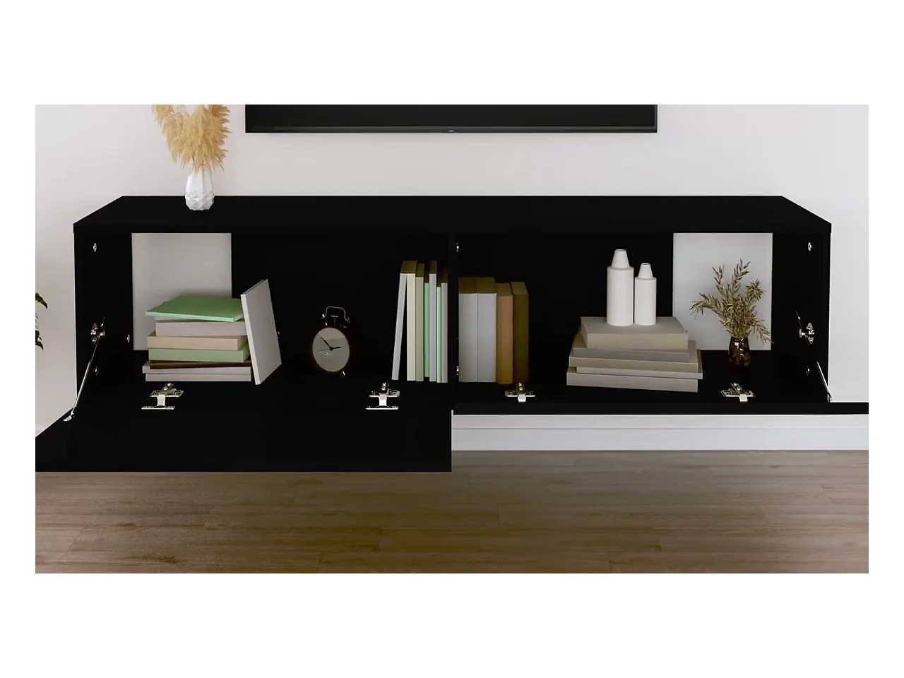 Tv-meubel 120x30x30 cm bewerkt hout zwart
