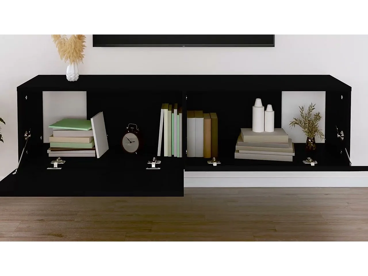 Tv-meubel 120x30x30 cm bewerkt hout zwart