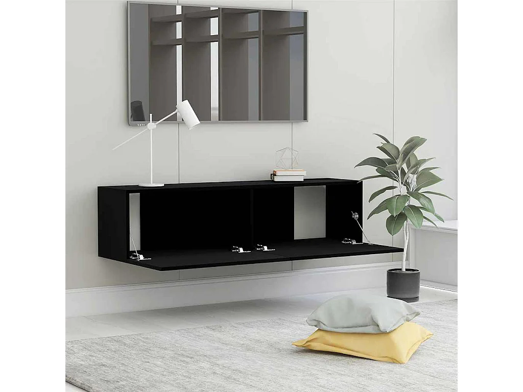 Tv-meubel 120x30x30 cm bewerkt hout zwart