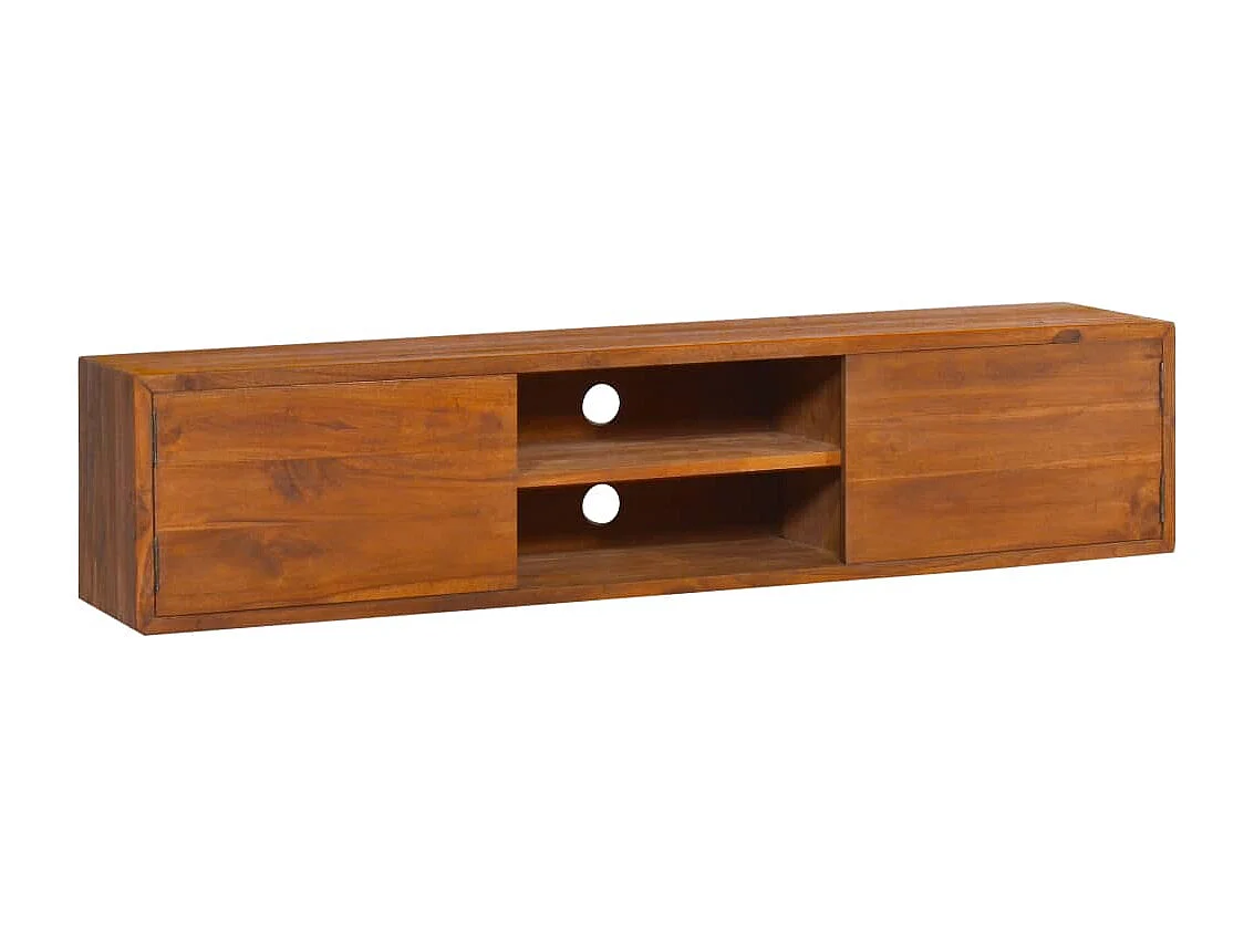 Wand-TV-Schrank 135x30x30 cm Teak Massivholz
