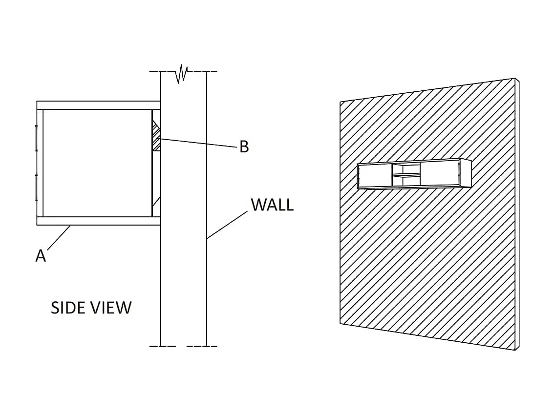 Wand-TV-Schrank 135x30x30 cm Teak Massivholz