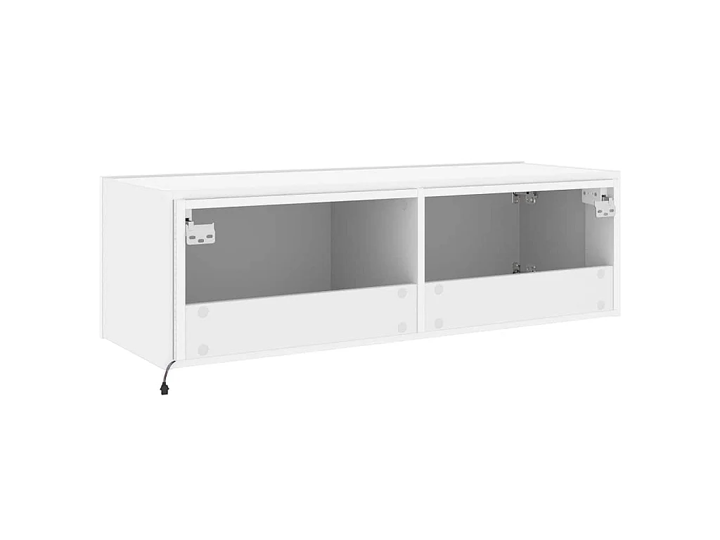 TV-Wandschrank mit LED-Leuchten Weiß 100x35x31 cm