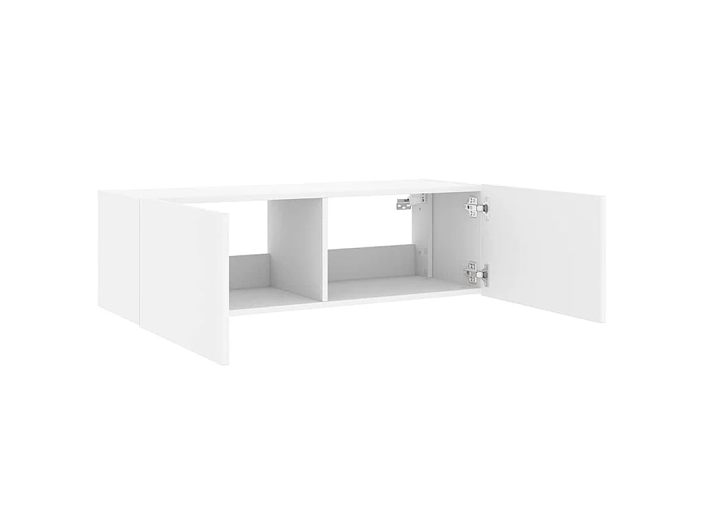 TV-Wandschrank mit LED-Leuchten Weiß 100x35x31 cm