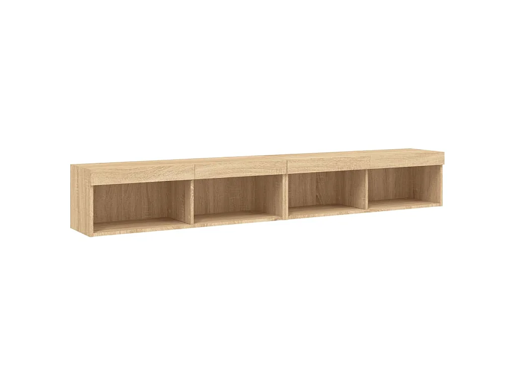 TV-Schränke mit LED-Leuchten 2 Stk. Sonoma-Eiche 100x30x30 cm