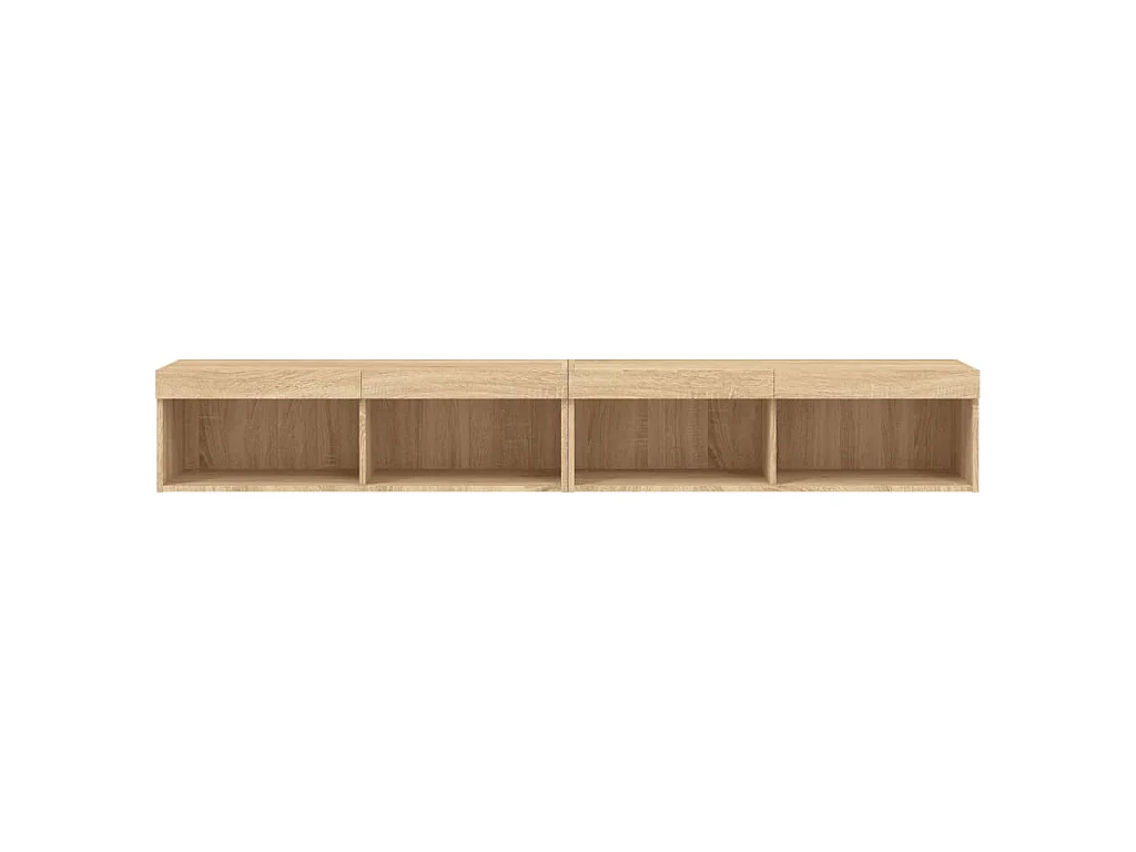 TV-Schränke mit LED-Leuchten 2 Stk. Sonoma-Eiche 100x30x30 cm
