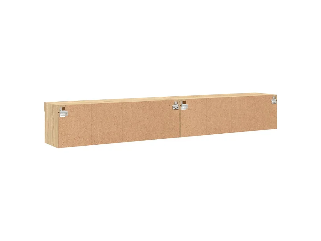 TV-Schränke mit LED-Leuchten 2 Stk. Sonoma-Eiche 100x30x30 cm