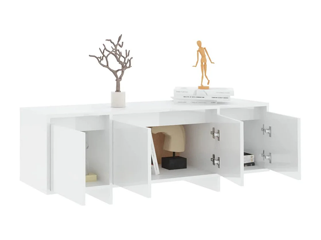 Tv-meubel 120x30x40,5 cm bewerkt hout hoogglans wit