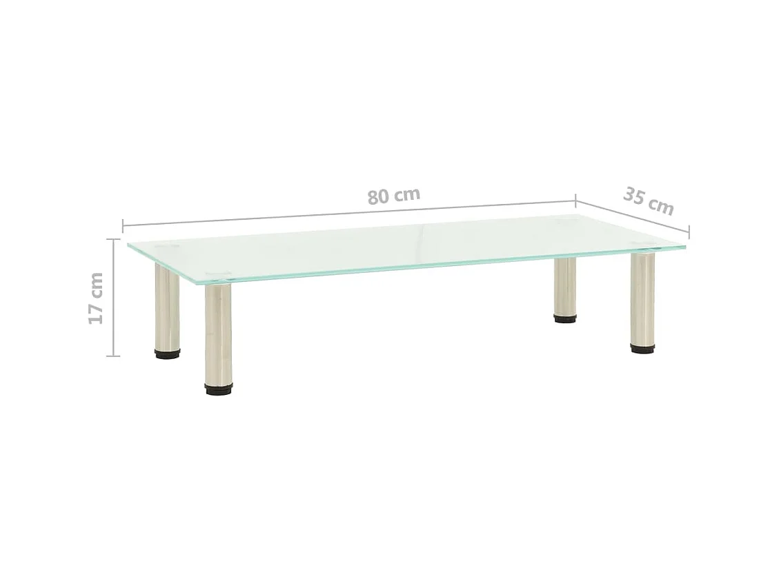 Meuble TV Givré 80x35x17 cm Verre trempé