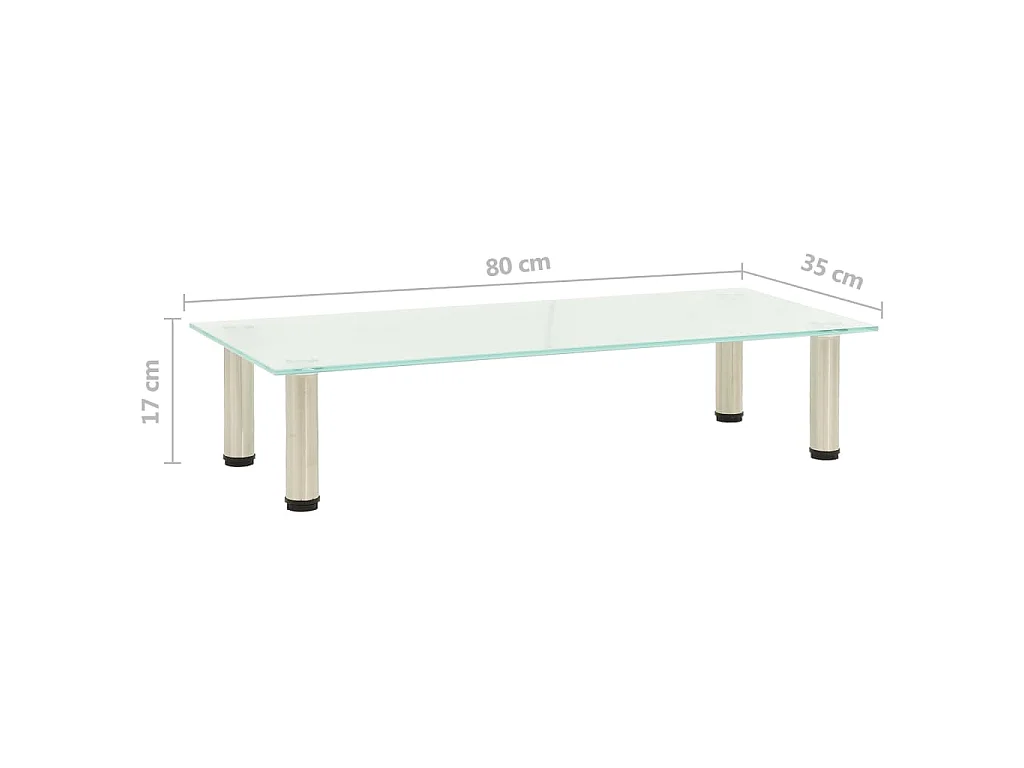 Meuble TV Givré 80x35x17 cm Verre trempé