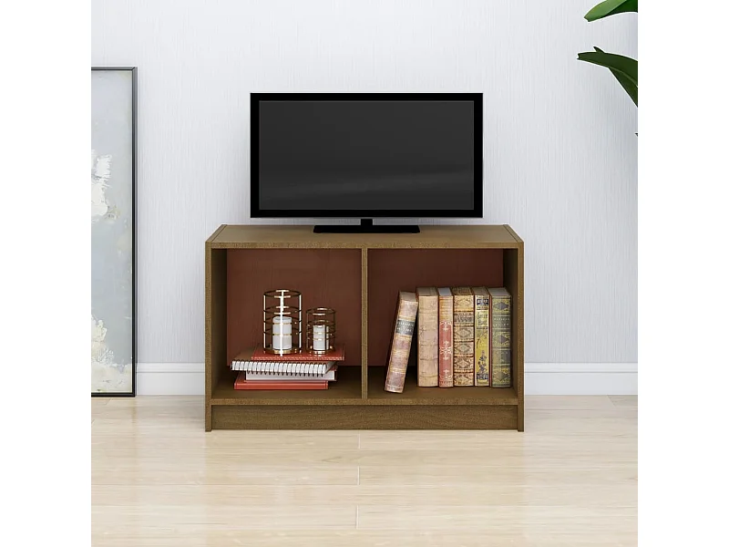 Meuble TV Marron miel 70x33x42 cm Bois de pin massif