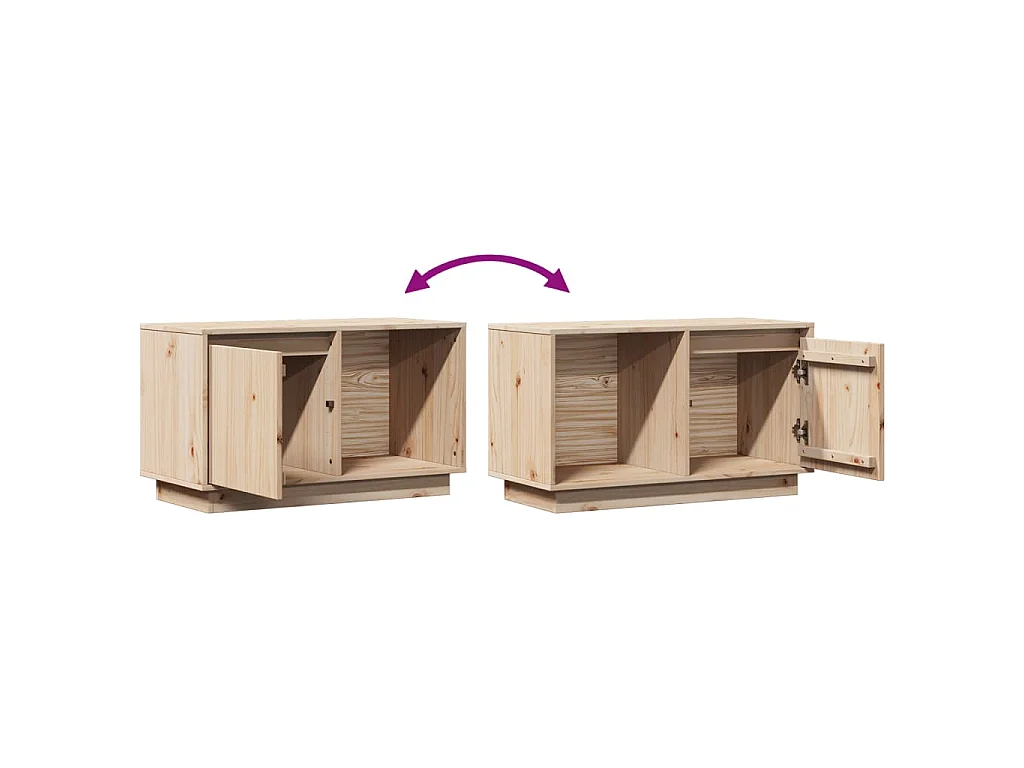 TV-Schrank 74x35x44 cm Massivholz Kiefer