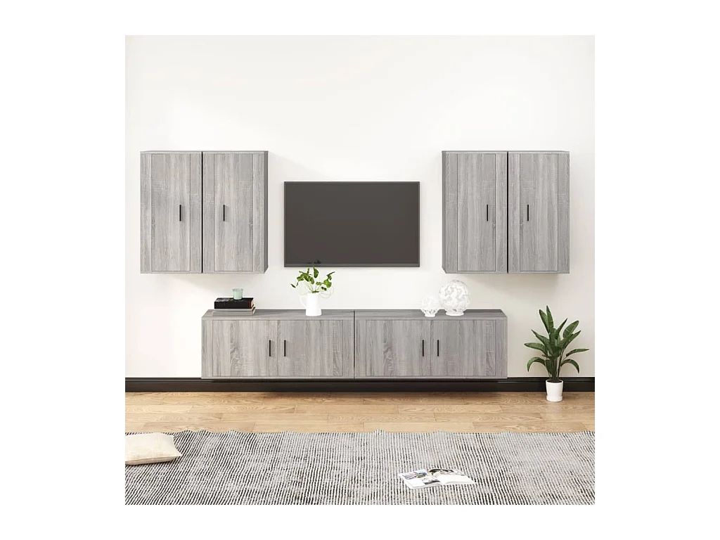 Ensemble de meubles TV 6 pcs Sonoma gris Bois d'ingénierie