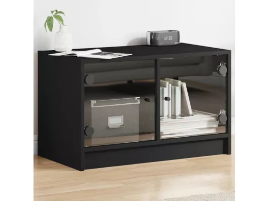 Kauf Unique TV-Schrank mit Glastüren Schwarz 68x37x42 cm