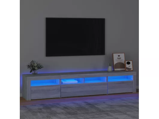 Kauf Unique TV-Schrank mit LED-Leuchten Grau Sonoma 210x35x40 cm