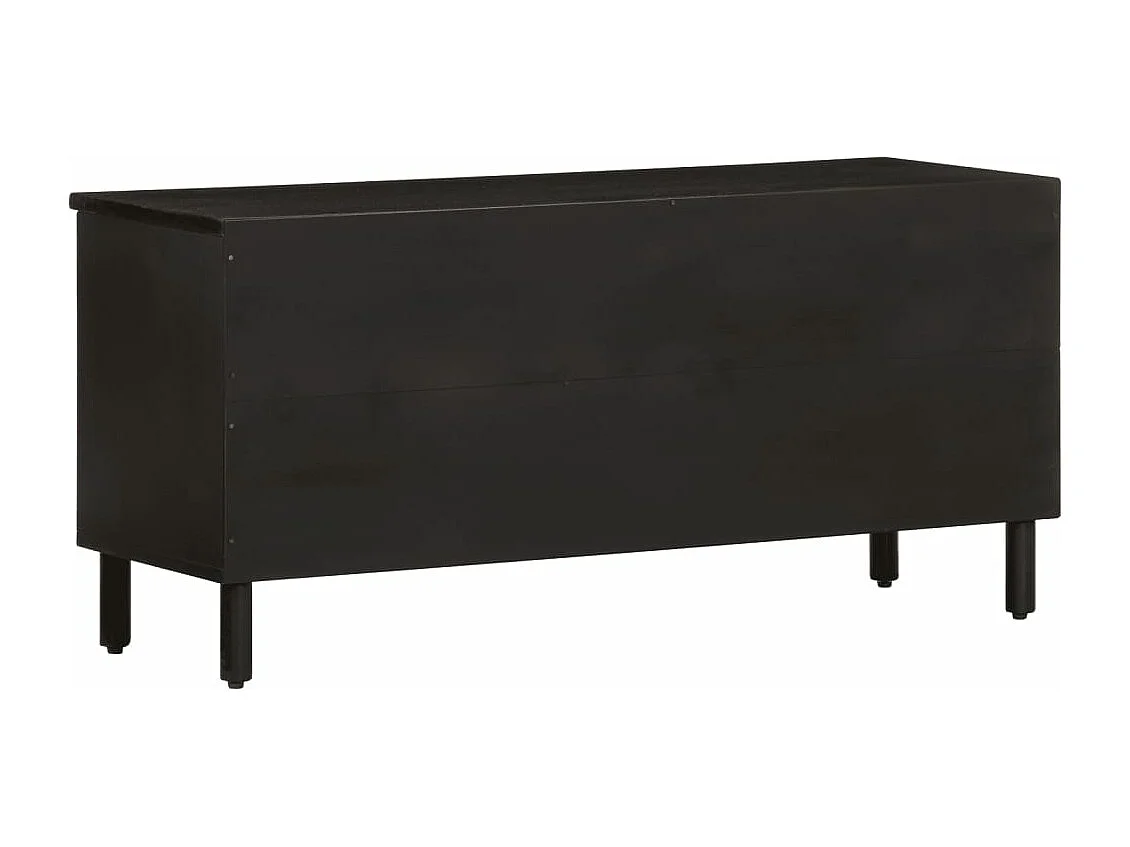 Meuble TV noir 100x33x46 cm bois massif de manguier
