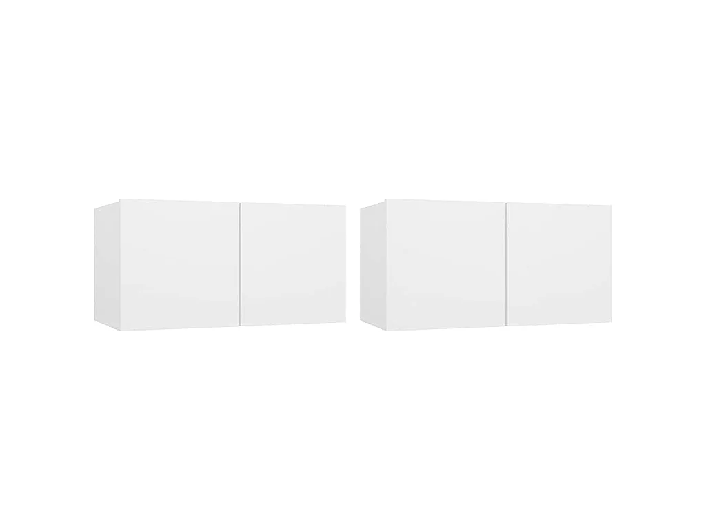 Meubles TV suspendus 2 pcs Blanc 60x30x30 cm