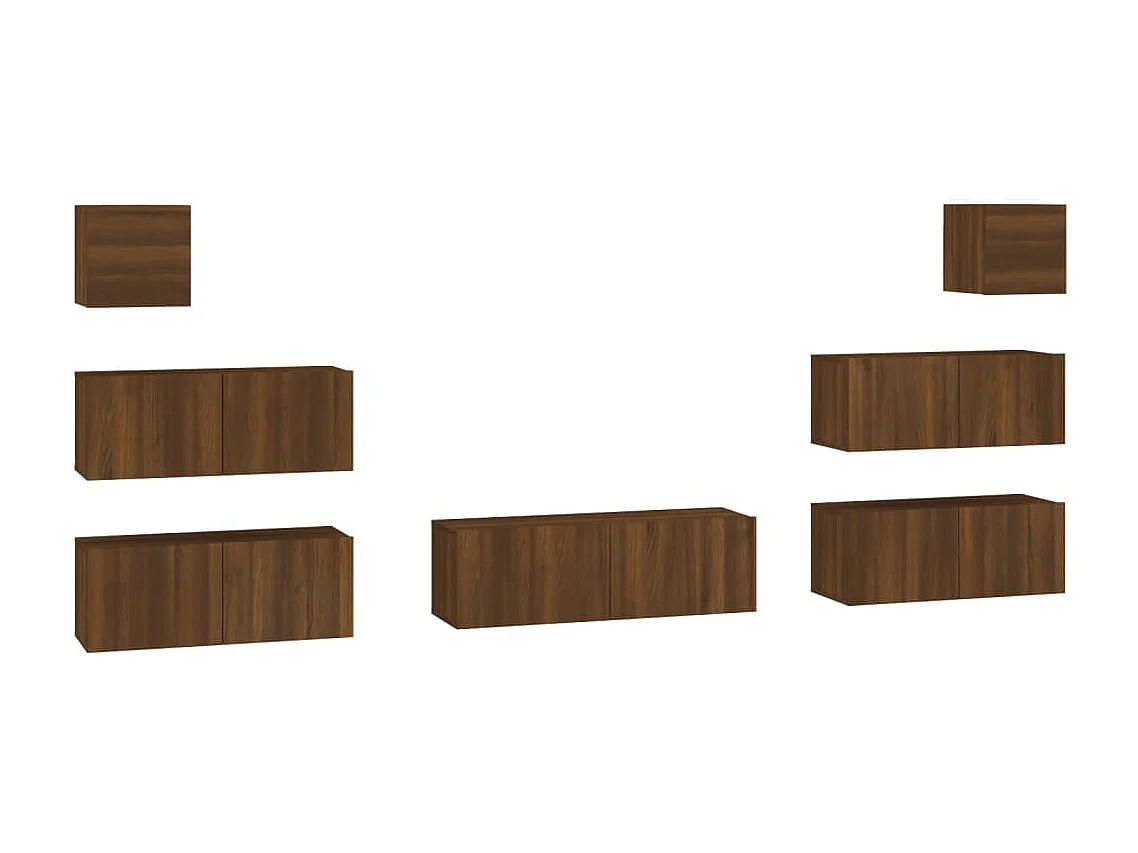 Ensemble de meubles TV 7 pcs Chêne marron Bois d'ingénierie