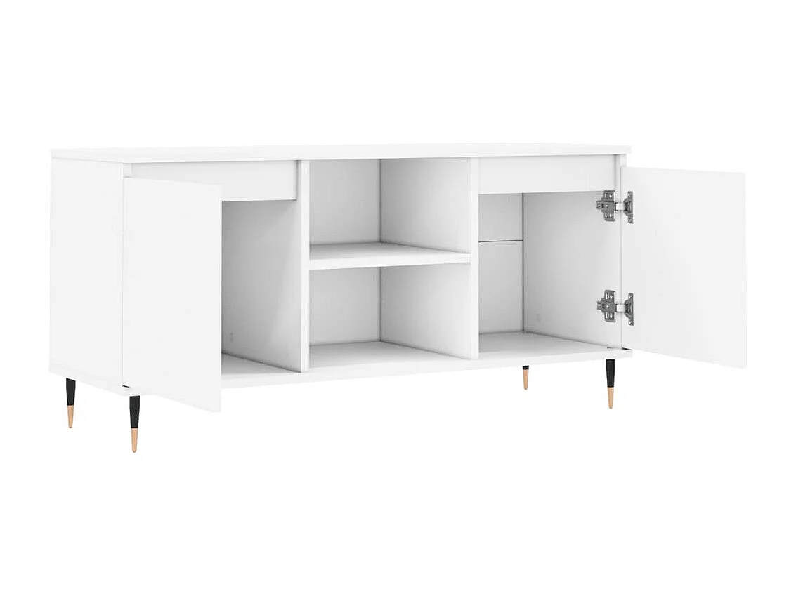 Tv-meubel 104x35x50 cm bewerkt hout wit