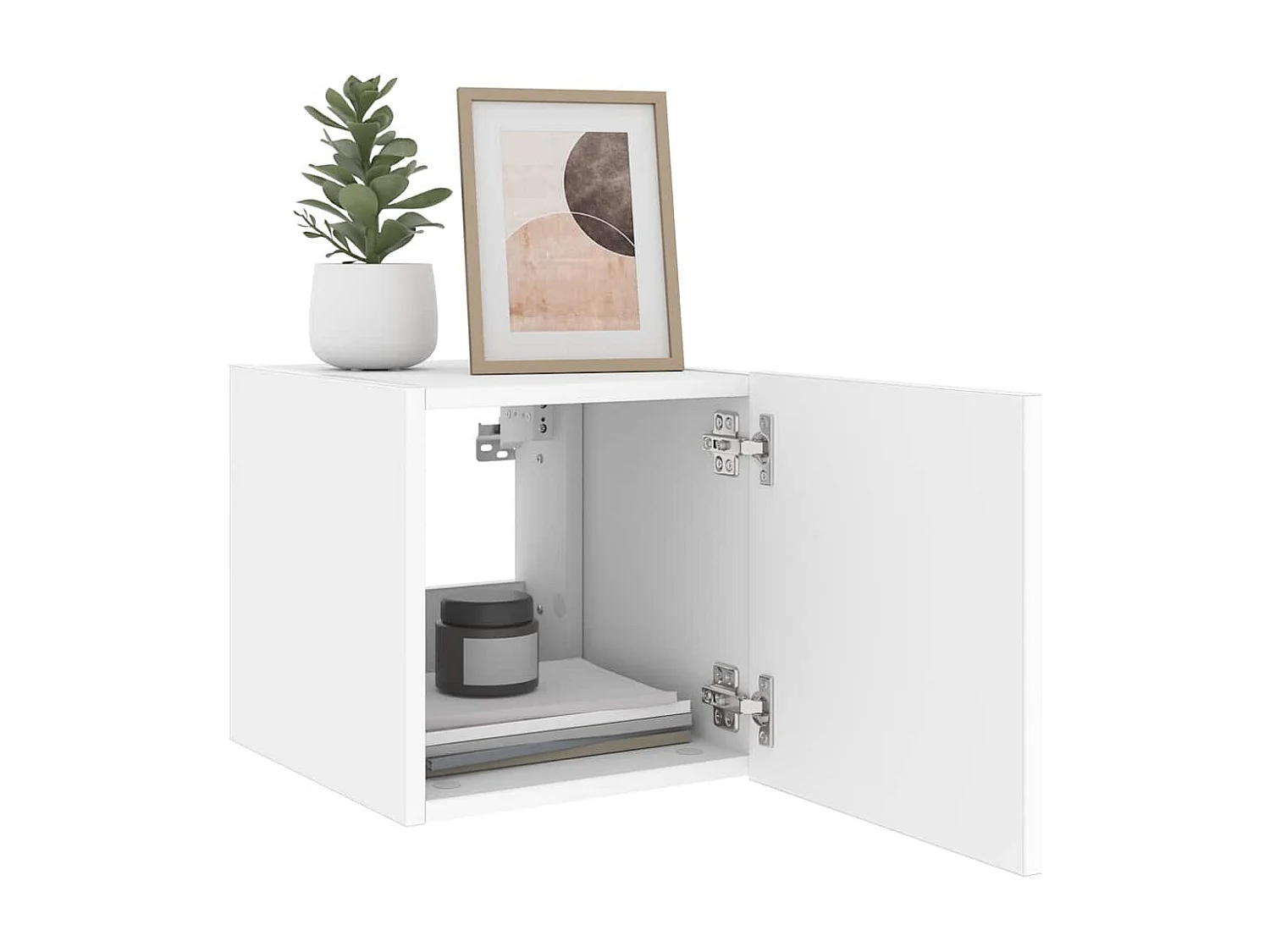 Meuble TV mural avec lumières LED blanc 30,5x35x30 cm