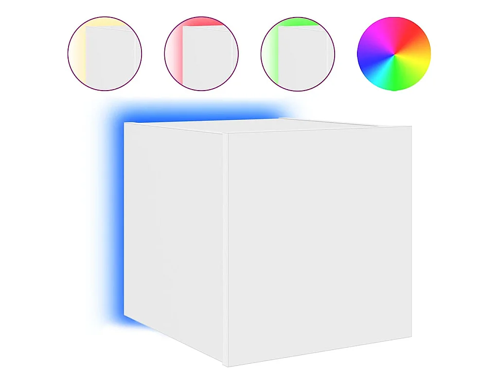 Tv-wandmeubel met LED-verlichting 30,5x35x30 cm wit