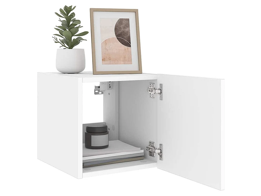 Tv-wandmeubel met LED-verlichting 30,5x35x30 cm wit