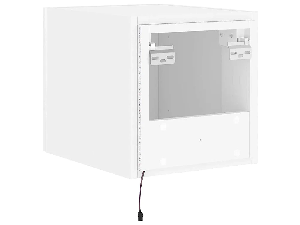 Mobile TV a Parete con Luci LED Bianco 30,5x35x30 cm