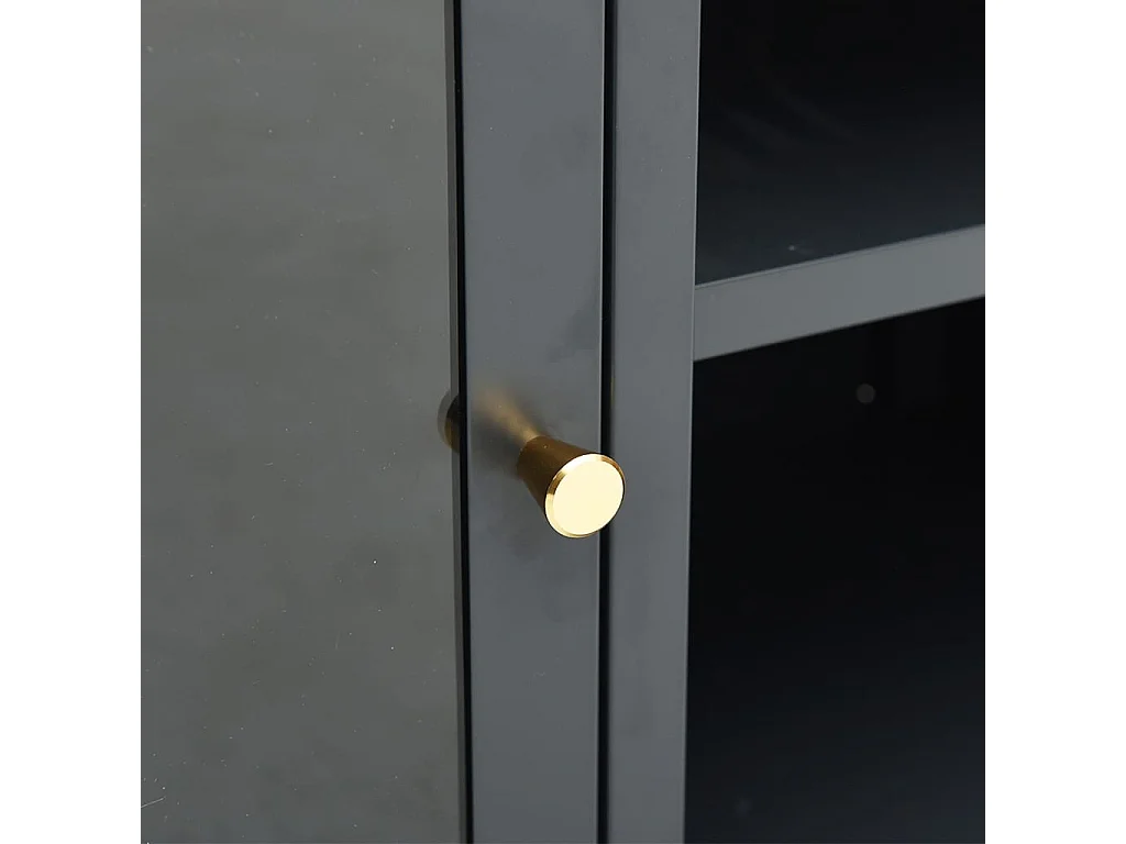 Mueble para el televisor acero y vidrio gris antracita 105x35x52 cm