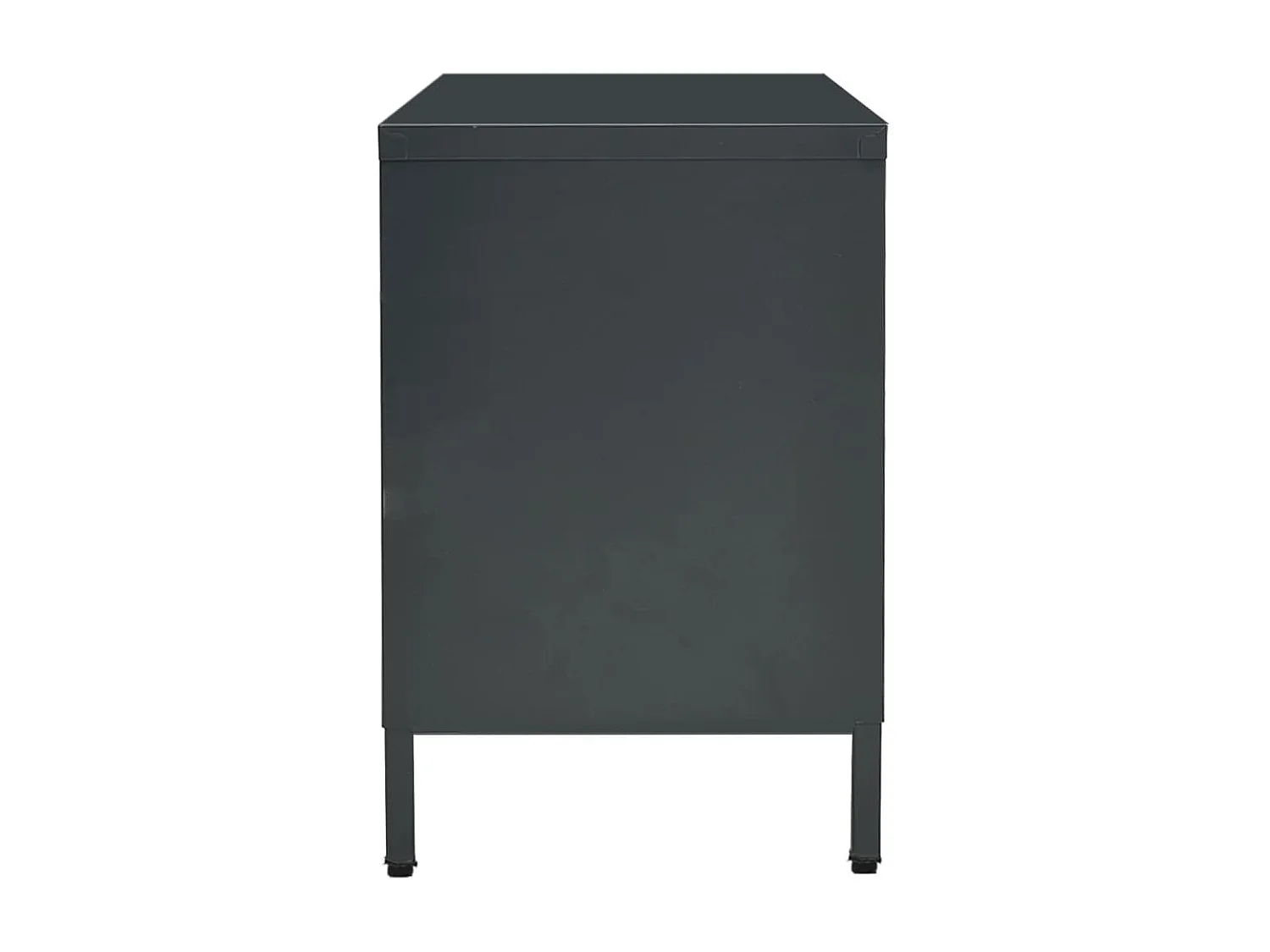 Meuble TV Anthracite 105x35x52 cm Acier et verre