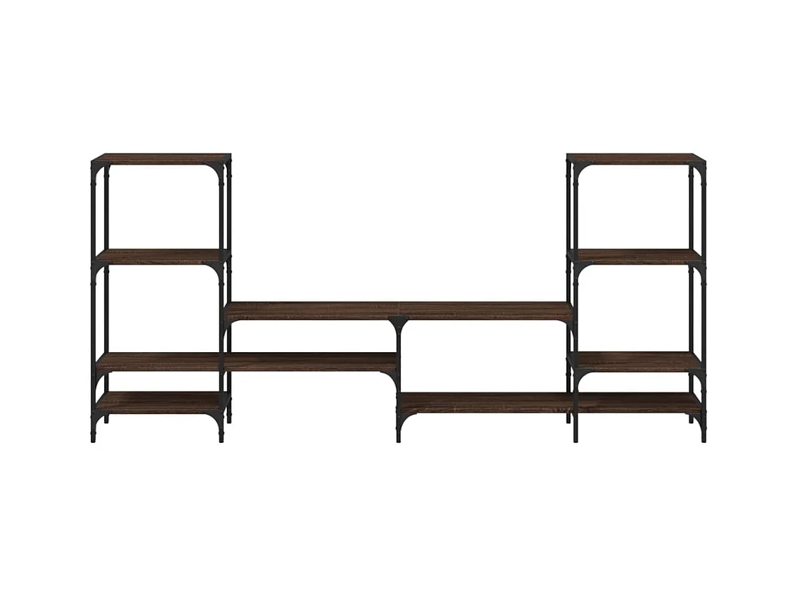 Tv-meubel 206,5x28,5x95 cm bewerkt hout bruin eikenkleurig