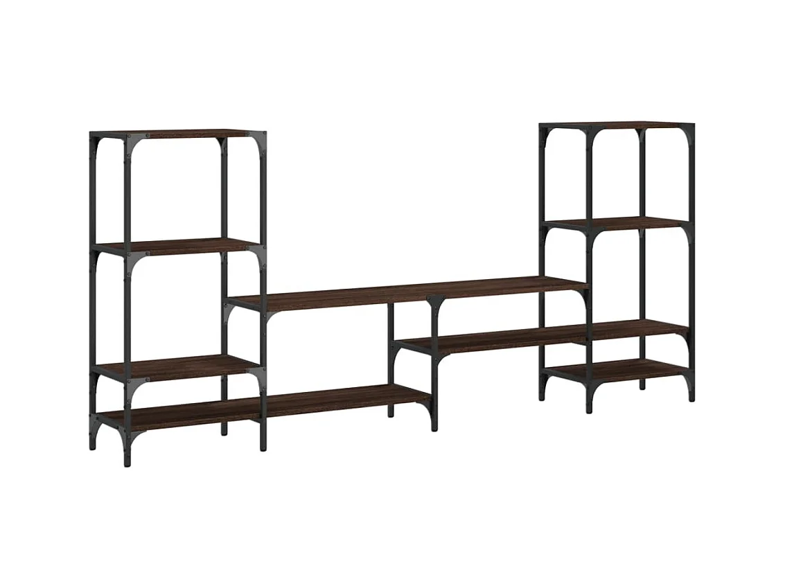 Tv-meubel 206,5x28,5x95 cm bewerkt hout bruin eikenkleurig