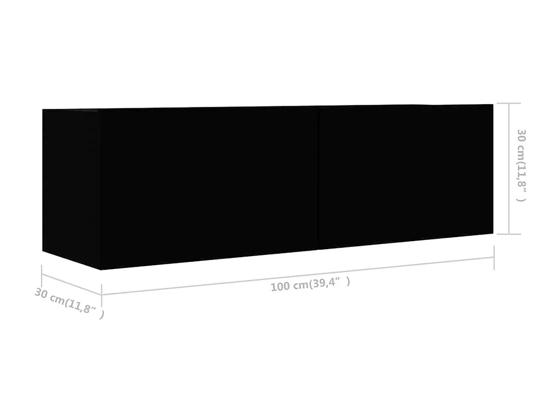 Ensemble de meubles TV 6 pcs Noir Bois d'ingénierie