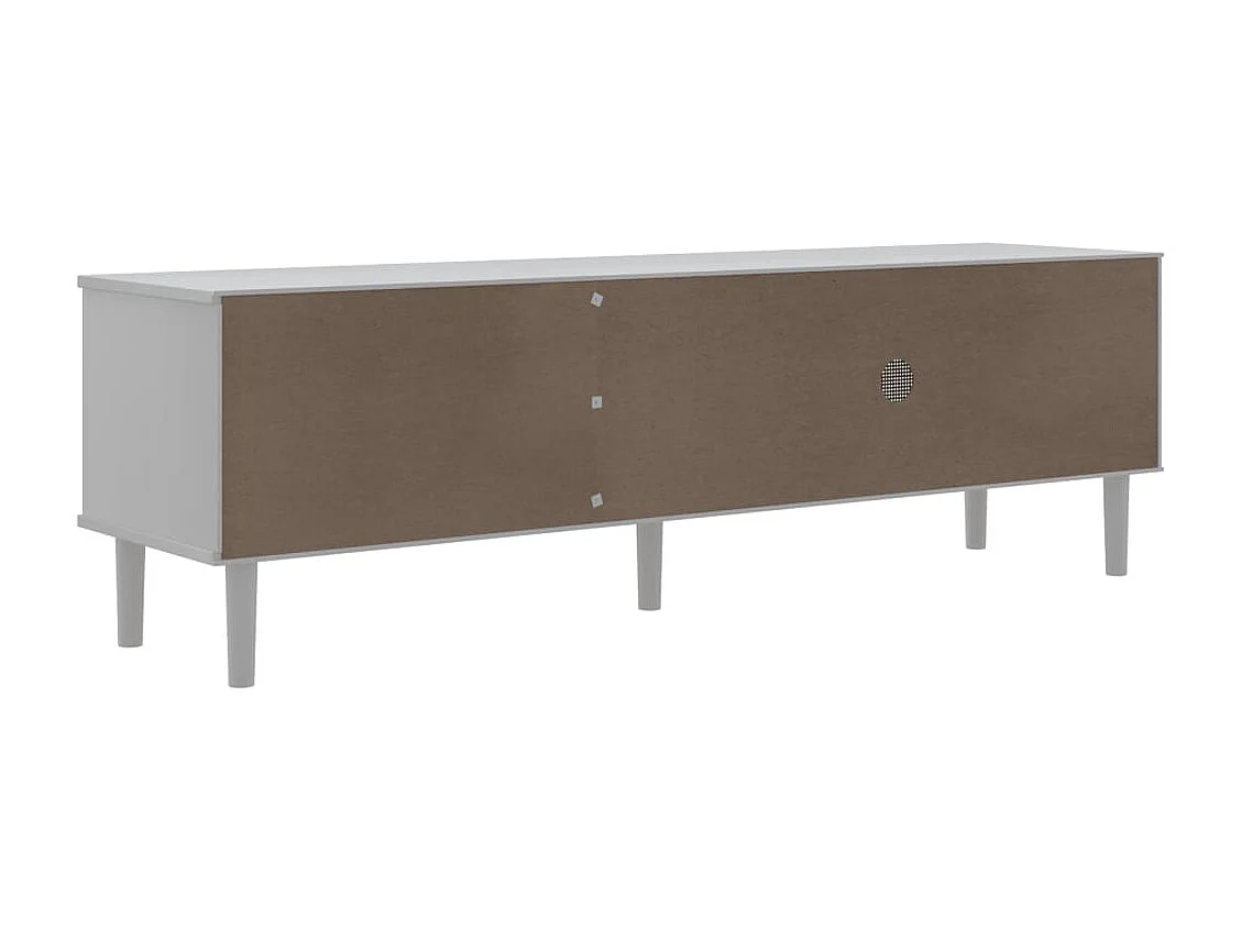 Tv-meubel SENJA 158x40x49 cm rattan-look massief grenenhout wit