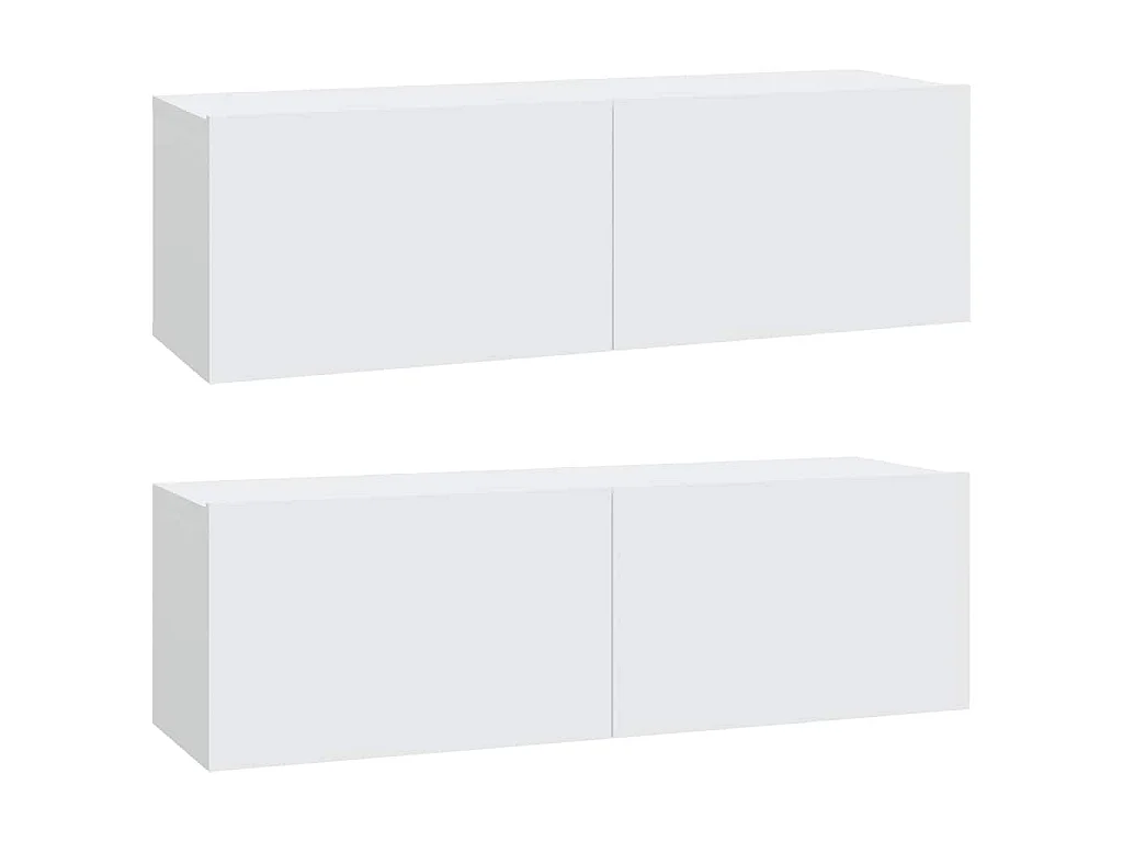 Ensemble de meubles TV 4 pcs Blanc Bois d'ingénierie