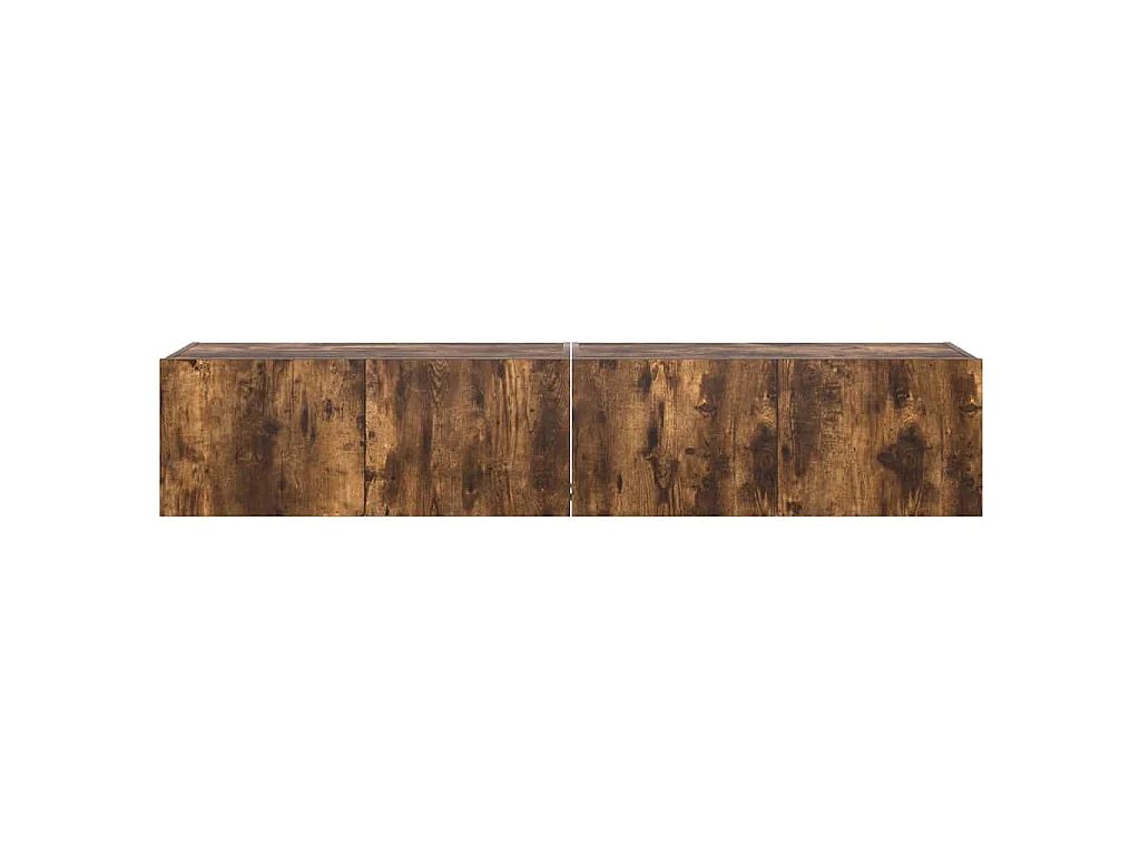 Tv-wandmeubels met LED 2 st 80x35x31 cm gerookt eikenkleurig