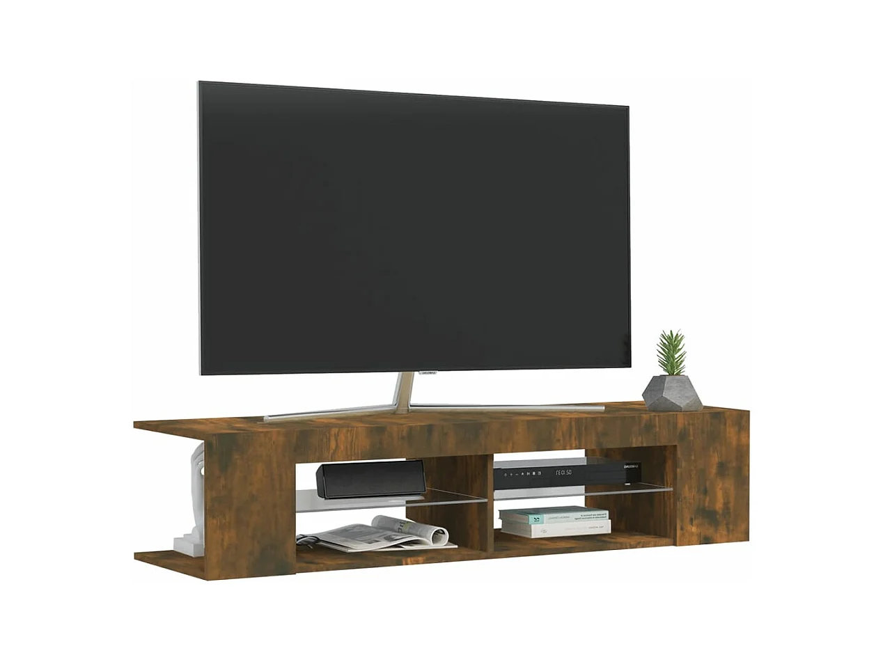 Tv-meubel LED-verlichting 135x39x30 cm gerookt eikenkleurig