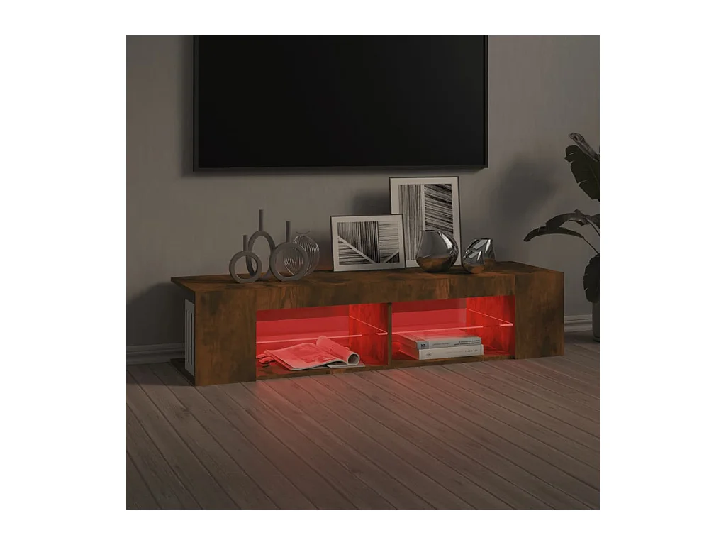 Tv-meubel LED-verlichting 135x39x30 cm gerookt eikenkleurig