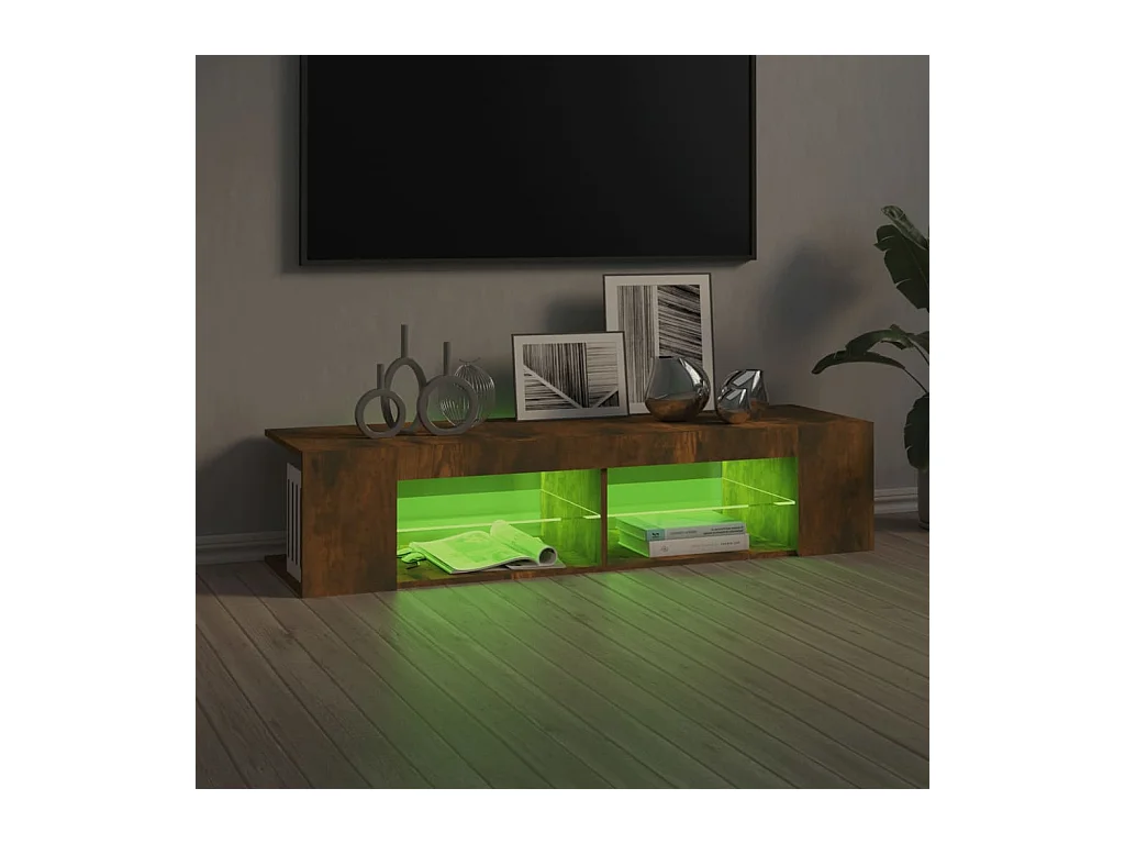 Tv-meubel LED-verlichting 135x39x30 cm gerookt eikenkleurig