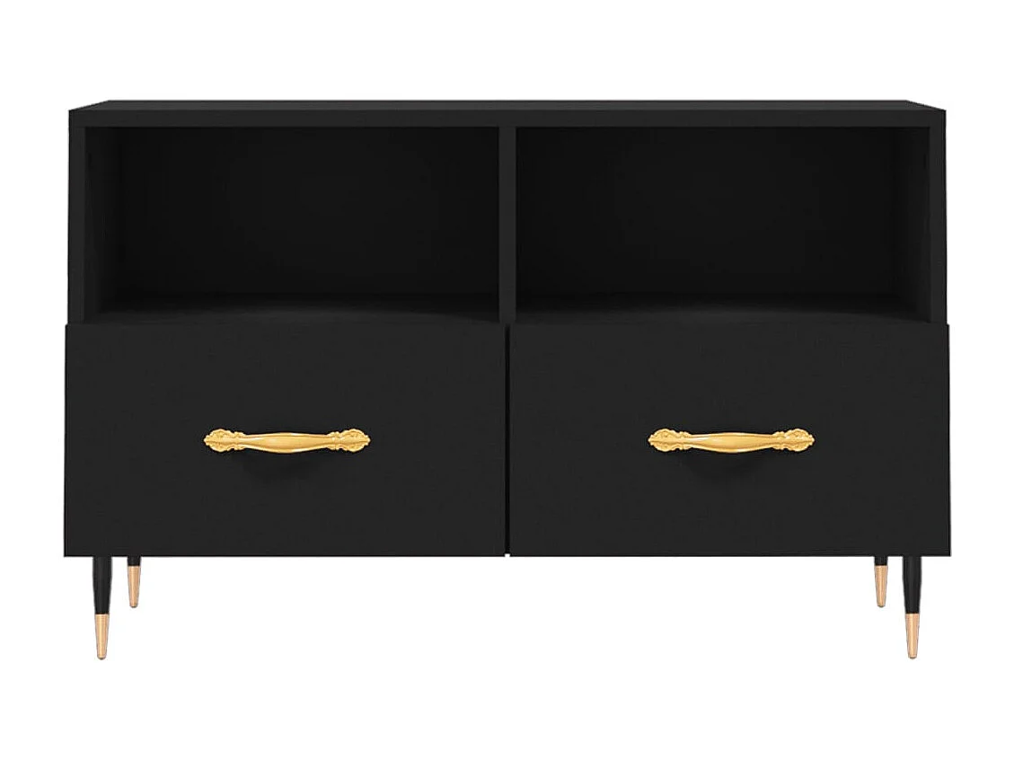 Meuble TV Noir 80x36x50 cm Bois d'ingénierie