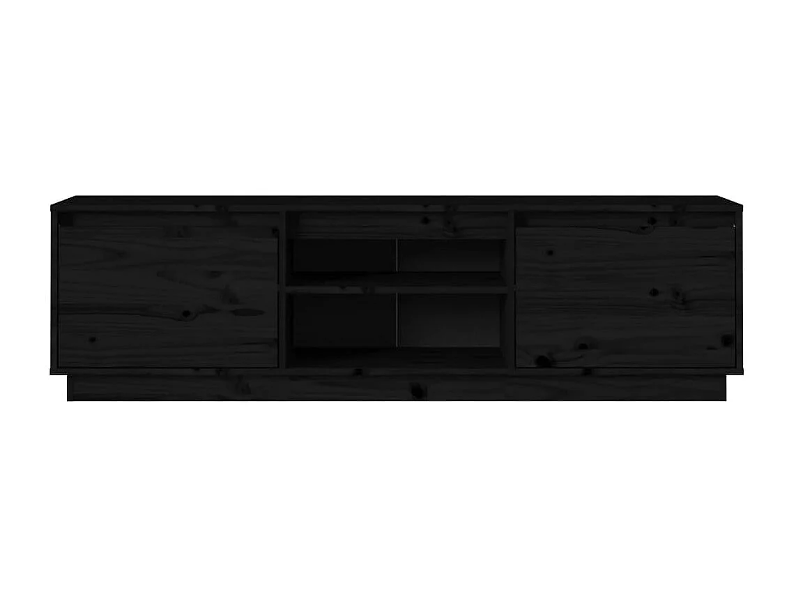 Móvel de TV 140x35x40 cm madeira de pinho maciça preto