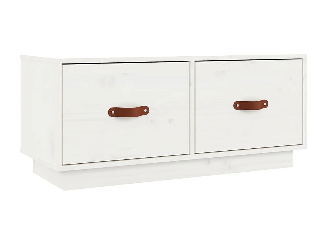 Móvel de TV 80x34x35 cm madeira de pinho maciça branco
