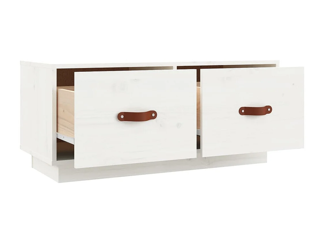 Móvel de TV 80x34x35 cm madeira de pinho maciça branco
