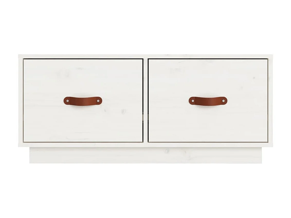 Móvel de TV 80x34x35 cm madeira de pinho maciça branco