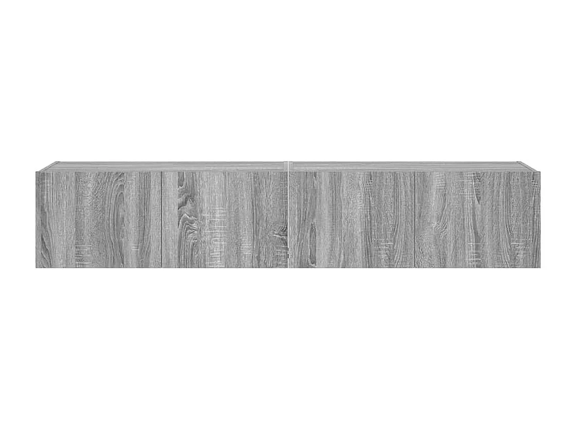 Meubles TV muraux et lumières LED 2pcs sonoma gris 80x35x31 cm