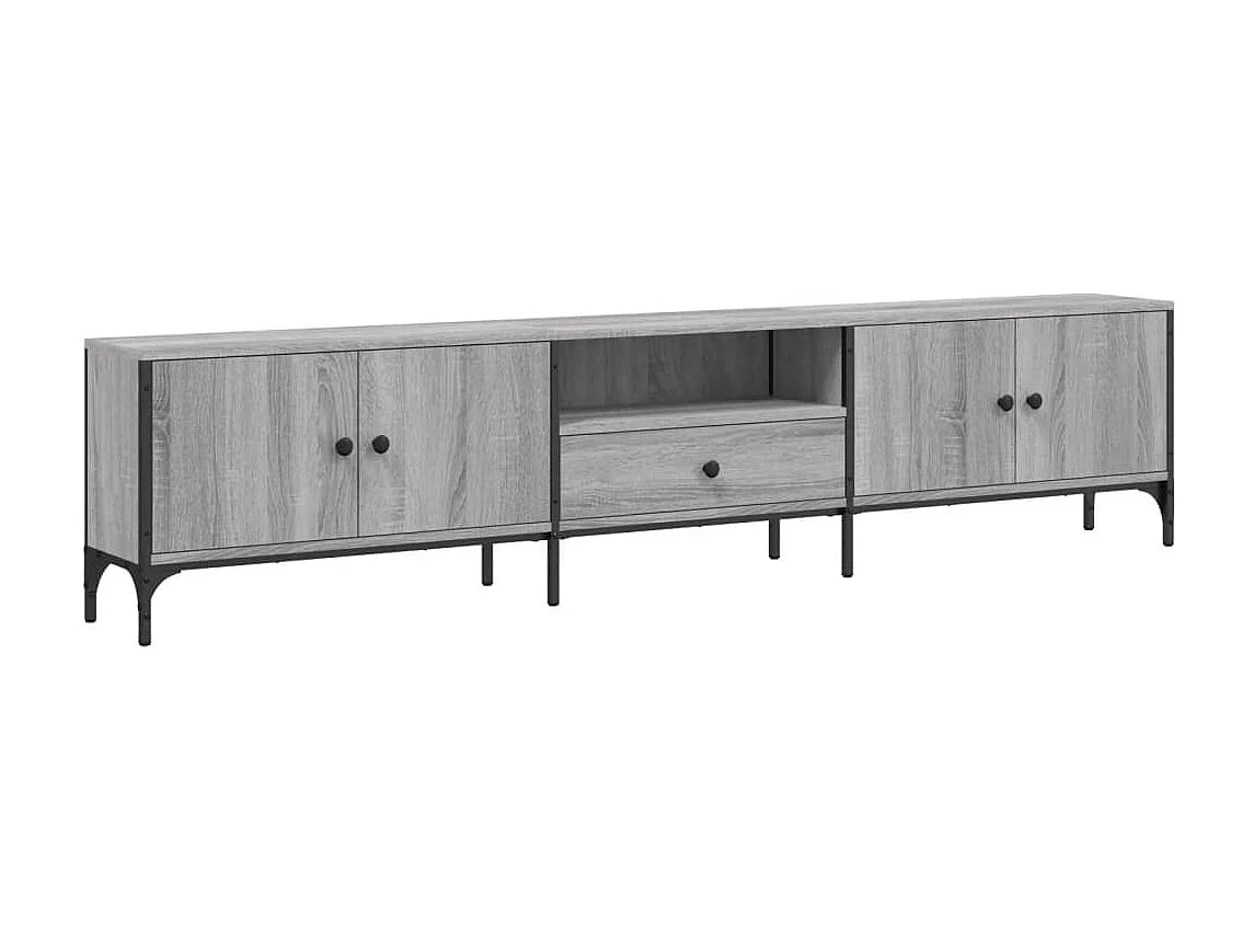 TV-Schrank mit Schublade Grau Sonoma 200x25x44 cm Holzwerkstoff