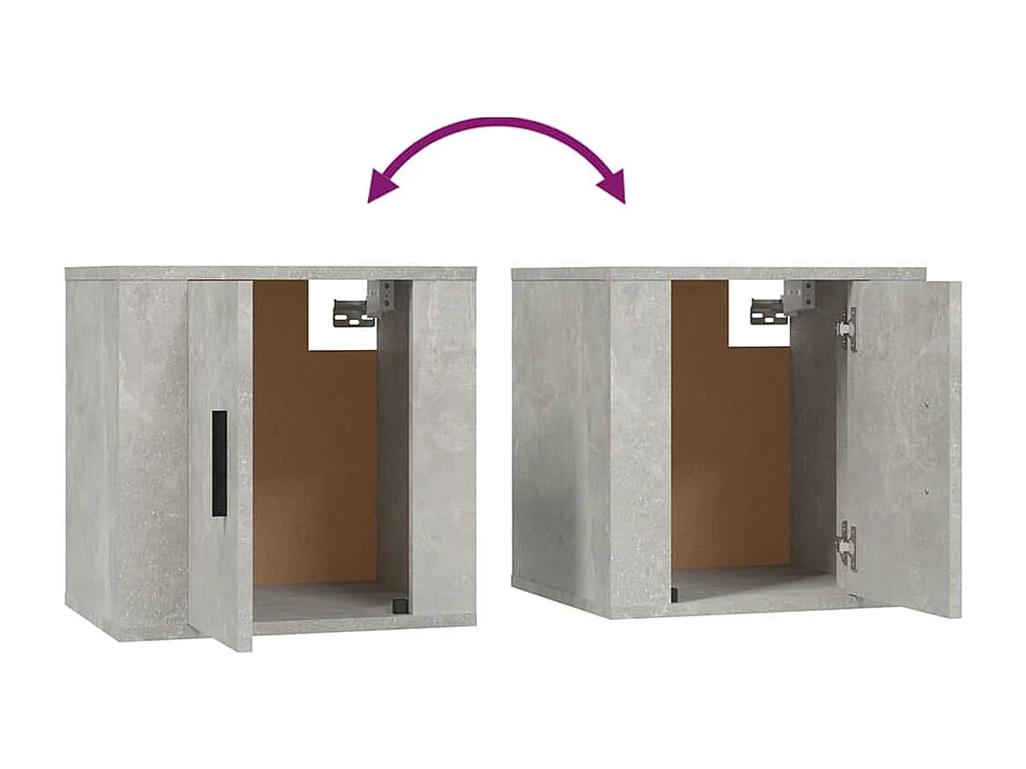 Ensemble de meubles TV 2 pcs gris béton bois d'ingénierie